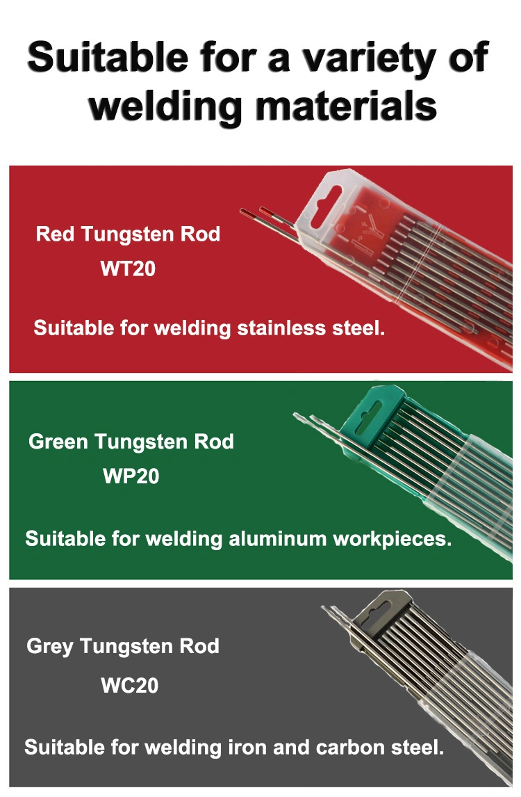 Rhk Wp20 Green Arc Stability 1.0 1.6 2.0 2.4 3.2mm TIG Welding Aluminum Workpiece Pure Tungsten Electrode Rod